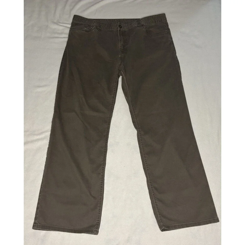 PrAna Slim Fit Pants Mens 42x32 Brown Excellent‎ Organic Cotton Breathe Hiking